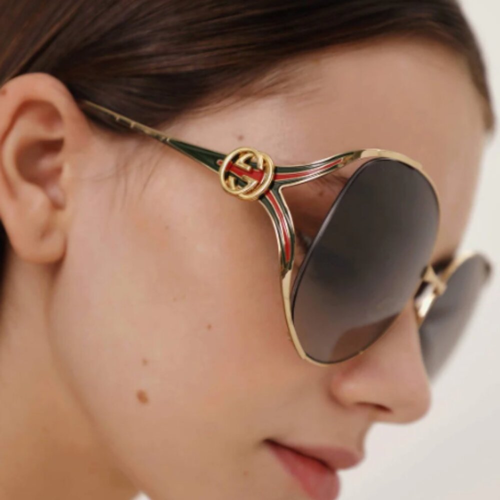 NWT GUCCI AUTHENTIC SUNGLASSES, WOMEN OVERSIZDE GUCCI - Picture 5 of 6